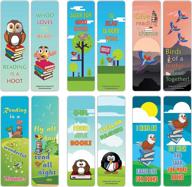 60-pack cute bird reading sayings bookmarks - perfect gift for kids, boys, girls & teens! logo
