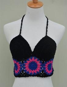 img 3 attached to 👙 Stylish Handmade Crochet Halter Bikini Swimsuit for Women - Perfect at Swimsuits & Cover Ups