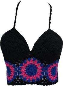 img 4 attached to 👙 Stylish Handmade Crochet Halter Bikini Swimsuit for Women - Perfect at Swimsuits & Cover Ups