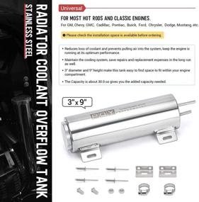 img 3 attached to 🔥 PQY Radiator Coolant Overflow Puke Tank Polished Stainless Steel (3x9) - Efficient Solution for Coolant Overflow Management