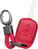 premium red leather 4-button key fob cover for honda accord & civic lx - hand sewn remote protector skin bag for 2013-2017 accord sports, 2017 civic lx & 2015 cr-v lx логотип