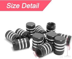 img 3 attached to 🔒 Premium Metal Rubber Seal Tire Valve Caps, 12 Pcs Dustproof Corrosion-Proof Valve Stem Caps, Universal Fit for Cars, SUVs, Trucks, Motorcycles, Bikes, and Bicycles (Black)