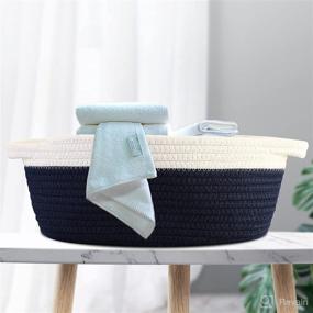 img 2 attached to 🧺 Cute White Rope Storage Baskets - Room Shelf Organizer & Chest Box