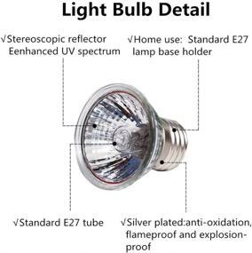 img 3 attached to Full Spectrum Sunbathe Heat Lamp Bulbs for Lizard Reptiles Amphibians (4 Pack, Warm) - 75W Sun Light, 75W Heat Bulb, UVA + UVB