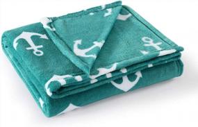 img 4 attached to Cozy Up With MarCielo'S Anchor Teal Fleece Throw Blanket - 50 X 60 Inches!