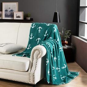 img 3 attached to Cozy Up With MarCielo'S Anchor Teal Fleece Throw Blanket - 50 X 60 Inches!