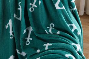 img 2 attached to Cozy Up With MarCielo'S Anchor Teal Fleece Throw Blanket - 50 X 60 Inches!