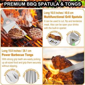 img 1 attached to Upgrade Your BBQ Game With POLIGO 22 Piece Grill Accessories Set Including Safe Brush And Scraper - Perfect Father'S Day And Birthday Gift For Grill Masters