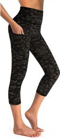 img 2 attached to Women'S High Waist Yoga Pants With Pockets Workout Running Leggings By OUGES