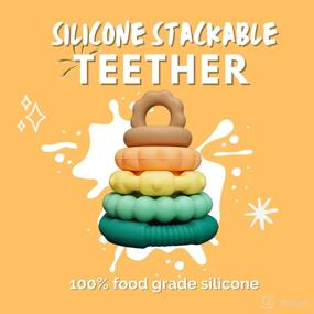 img 3 attached to 👶 NEAFRON Baby Stacking Toy for Toddlers - BPA-Free Food-Grade Silicone Teether - Montessori Sensory Nesting Toy