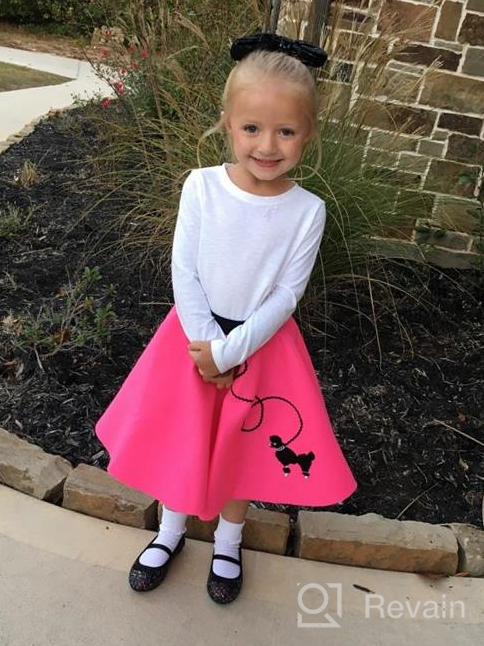 img 1 attached to 🎀 Handmade Retro Felt Skirt - 1950s Poodle Skirt for Girls, Ideal Children’s Costume for Halloween, Proudly Made in The USA review by Stephanie Bolotova