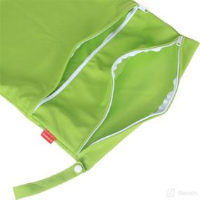 img 2 attached to Convenient Damero Travel Diaper Organizer Bag for Wet and Dry Cloth Diapers - 2 Pack (Large, Green+Light Blue)