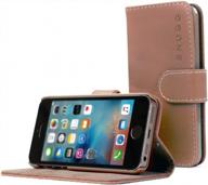 потертый коричневый кожаный чехол-бумажник для iphone 5/5s - snugg protection логотип