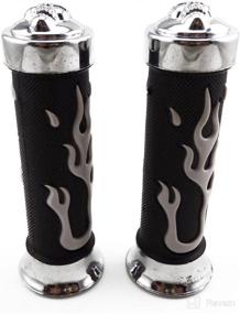 img 1 attached to 🔥 Revamp Your Bike with TESWNE Flame Gel Style 7/8" Chrome Skull Handle Grips - Get a Fiery Grip!