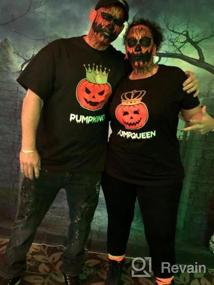 img 5 attached to Matching King And Queen Pumpkin Halloween T-Shirts For Couples - His & Hers Set