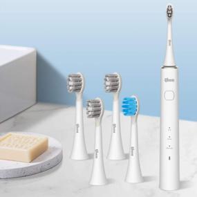 img 3 attached to 🦷 Qhou Sonic Electric Toothbrush Replacement Heads - 4 Pack of Professional Dupont Electric Toothbrush Heads for Adults (Grey)