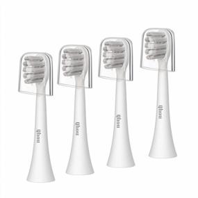 img 4 attached to 🦷 Qhou Sonic Electric Toothbrush Replacement Heads - 4 Pack of Professional Dupont Electric Toothbrush Heads for Adults (Grey)