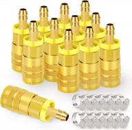 industrial air coupling set with 1/4" hose barb and quick connect coupler - includes 12 pieces for basic air flow logo