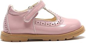 img 1 attached to 👑 WUIWUIYU Fashion British T Strap Princess Girls' Shoes: Stylish Flats for Your Little Royalty