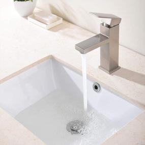 img 2 attached to VALISY Modern Brushed Nickel Stainless Steel Bathroom Sink Faucet, Bathroom Faucets With Single Handle