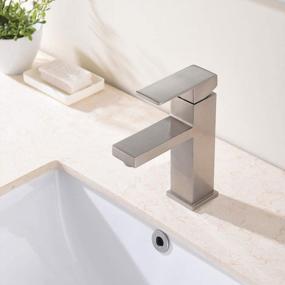 img 1 attached to VALISY Modern Brushed Nickel Stainless Steel Bathroom Sink Faucet, Bathroom Faucets With Single Handle