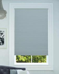 img 3 attached to BlindsAvenue Cellular Honeycomb Cordless Shade, 9/16" Single Cell, Light Filtering, Gray Sheen Size: 18" W X 48" H