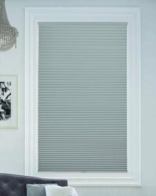 img 4 attached to BlindsAvenue Cellular Honeycomb Cordless Shade, 9/16" Single Cell, Light Filtering, Gray Sheen Size: 18" W X 48" H