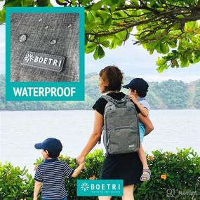 img 1 attached to 🎒 Waterproof Travel Diaper Bag Backpack with Changing Pad, Food Compartment, Laptop Pocket, Luggage and Stroller Straps - Versatile Diaper Backpack for Dad and Mom by BOETRI