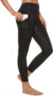4how women's tights capris workout leggings - ankle length for comfort & style! logo