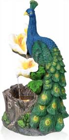 img 3 attached to Ferrisland Peacock Waterfall Fountain: Stunning 3-Tiered Outdoor Sculpture For Elegant Garden Decor