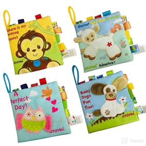 img 4 attached to 📚 ISTOYALL Baby Soft Book Cloth Book Set: 4 Pack Crinkle Book with High Contrast Designs - Interactive Educational Toy for Infants and Toddlers