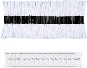 img 4 attached to Набор белых нитей для вышивки крестом - Peirich 36 ниток для браслетов дружбы и поделок, с 12 катушками для нитей в комплекте