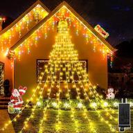 🎄 344 led star lights outdoor christmas decorations – easy installation & waterproof xmas lights for xmas tree, home wedding, thanksgiving party, holiday wall garden – 8 modes christmas tree lights logo
