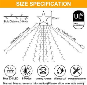 img 2 attached to 🎄 344 LED Star Lights Outdoor Christmas Decorations – Easy Installation & Waterproof Xmas Lights for Xmas Tree, Home Wedding, Thanksgiving Party, Holiday Wall Garden – 8 Modes Christmas Tree Lights