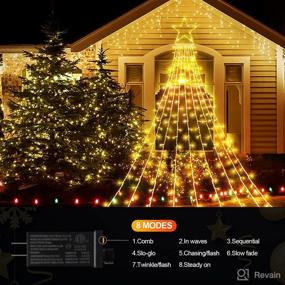 img 1 attached to 🎄 344 LED Star Lights Outdoor Christmas Decorations – Easy Installation & Waterproof Xmas Lights for Xmas Tree, Home Wedding, Thanksgiving Party, Holiday Wall Garden – 8 Modes Christmas Tree Lights
