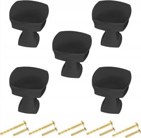 img 4 attached to Matte Black Cabinet Knobs - Set Of 5 Solid Square Dresser Knobs, 1.2 Inch Size - Perfect For Kitchen, Cupboard, Closet, And Drawer Pulls - Sleek Cabinet Hardware