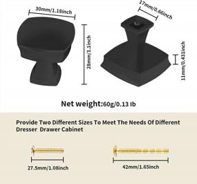 img 3 attached to Matte Black Cabinet Knobs - Set Of 5 Solid Square Dresser Knobs, 1.2 Inch Size - Perfect For Kitchen, Cupboard, Closet, And Drawer Pulls - Sleek Cabinet Hardware
