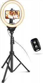 img 4 attached to 10-Inch Ring Light With Tripod Stand, Phone Holder, And Remote - Ideal For Makeup, Video Calls, And Live Streaming By Eicaus