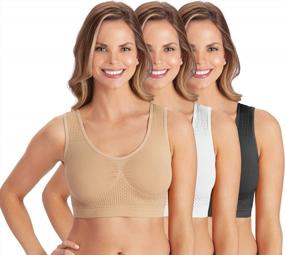 img 4 attached to Collections Etc Women'S Seamles & Soft Comfort Bra-3Pk