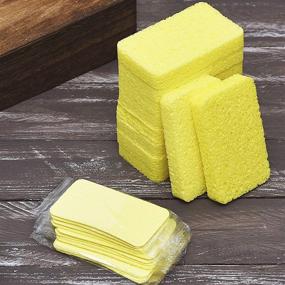 img 4 attached to 🧽 JINCLEAN 10 Pack Pop Up Compressed Cellulose Scrub Sponges for Kitchen and Bathroom Cleaning - Perfect for Trucker, Camper, and Backpacker