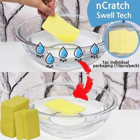 img 3 attached to 🧽 JINCLEAN 10 Pack Pop Up Compressed Cellulose Scrub Sponges for Kitchen and Bathroom Cleaning - Perfect for Trucker, Camper, and Backpacker