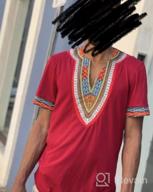 img 1 attached to Mens African Dashiki T Shirt Tribal Floral Print V Neck Slim Fit Shirts Tops By Makkrom review by Jack Boldt