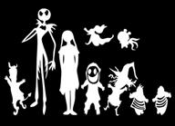 🎃 jack and family vinyl car truck laptop window halloween decal sticker - nightmare before xmas inspired (white, 10") логотип