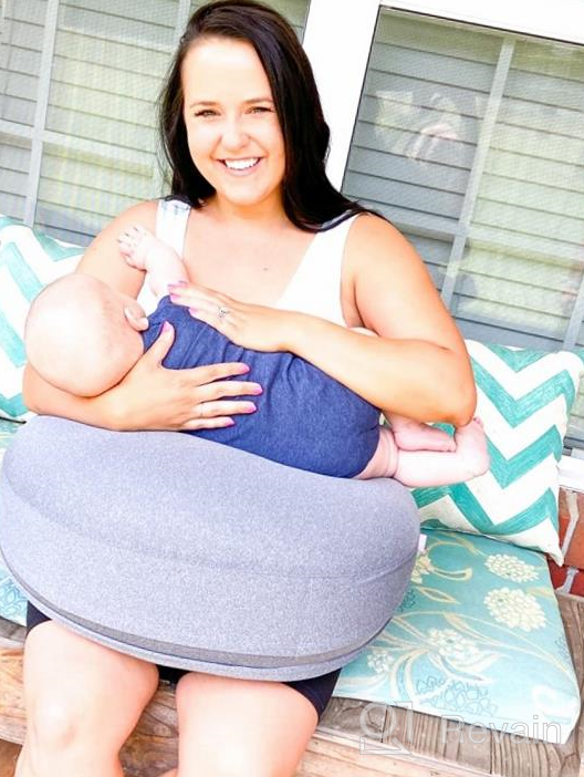 img 1 attached to Frida Mom Adjustable Nursing Pillow: Ultimate Comfort for Moms and Babies with Back Support, Waist Strap, and Heat Relief Pockets review by Christopher Ruth
