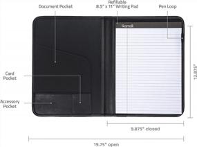 img 3 attached to Black Professional Business Padfolio By Samsill - Includes 8.5 X 11 Writing Pad For Meetings And Presentations