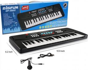 img 1 attached to 37-клавишная электрическая игрушка для пианино для детей, многофункциональная с микрофоном - идеально подходит для маленьких девочек и мальчиков - черный цвет от APerfectLife