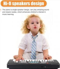 img 2 attached to 37-клавишная электрическая игрушка для пианино для детей, многофункциональная с микрофоном - идеально подходит для маленьких девочек и мальчиков - черный цвет от APerfectLife