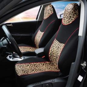 img 3 attached to 2PCS Autoyouth Trendy Yellow Leopard Pattern Front Seat Covers - Universal Fit For Cars, SUVs, And Trucks - Made Of Velvet Fabric For Added Comfort And Style