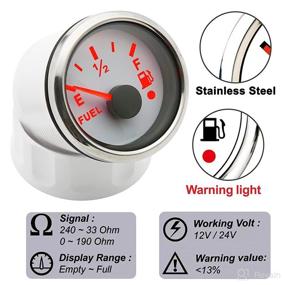 img 2 attached to 🚤 ARTILAURA Marine Fuel Gauge, Waterproof Fuel Level Meter 240-33ohm 0-190ohm for Universal AUTO Car Truck Vehicle Diesel RV - 2-1/16" 52mm Boat Fuel Gauge