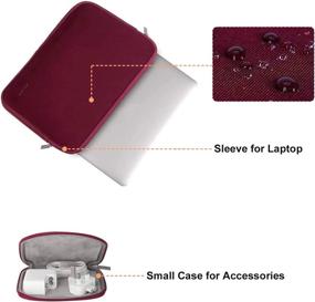 img 3 attached to Neoprene Laptop Sleeve With Small Case For MacBook Air 11, 11.6-12.3 Inch Acer Chromebook R11/HP Stream/Samsung/ASUS/Surface Pro X/7/6/5/4/3, Wine Red By MOSISO
